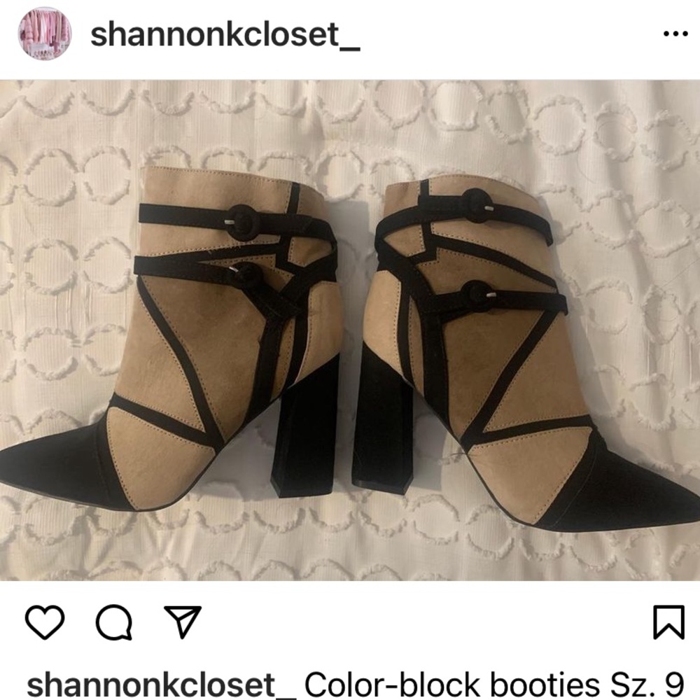 Colorblock booties size 9! Never worn